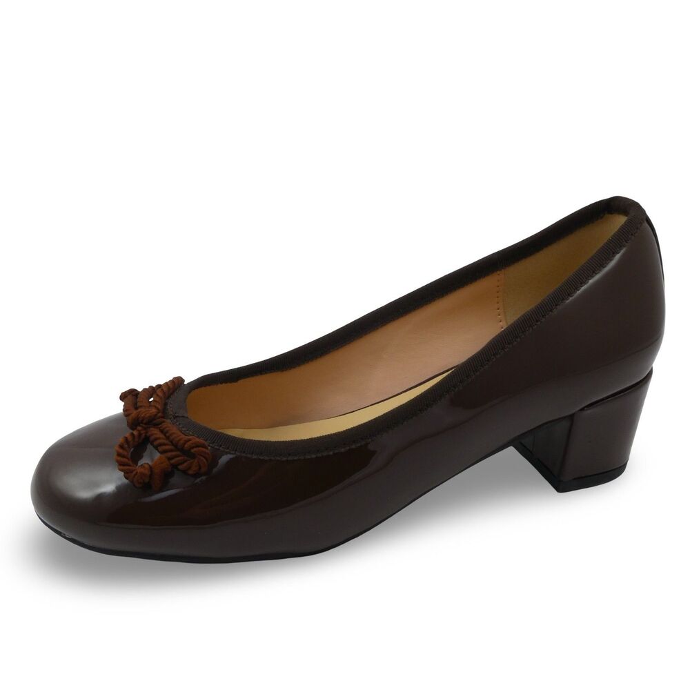 C.Paravano Women's US 8 Block Heels Pumps Shoes Pumps Chunky Heels Brown NWOB